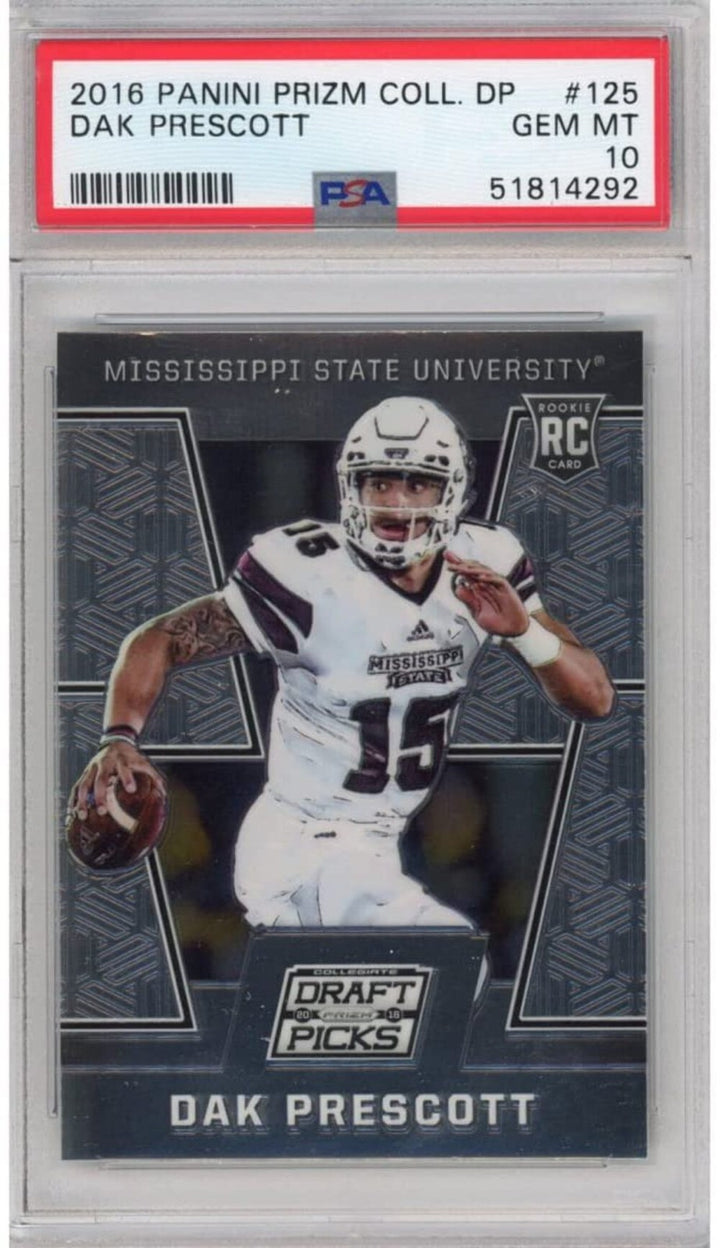 Graded 2016 Panini Prizm College Draft Picks Dak Prescott #125 Rookie RC Footbal