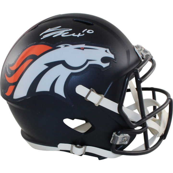 Bo Nix Autographed/Signed Denver Broncos F/S Helmet Beckett Witness 56412