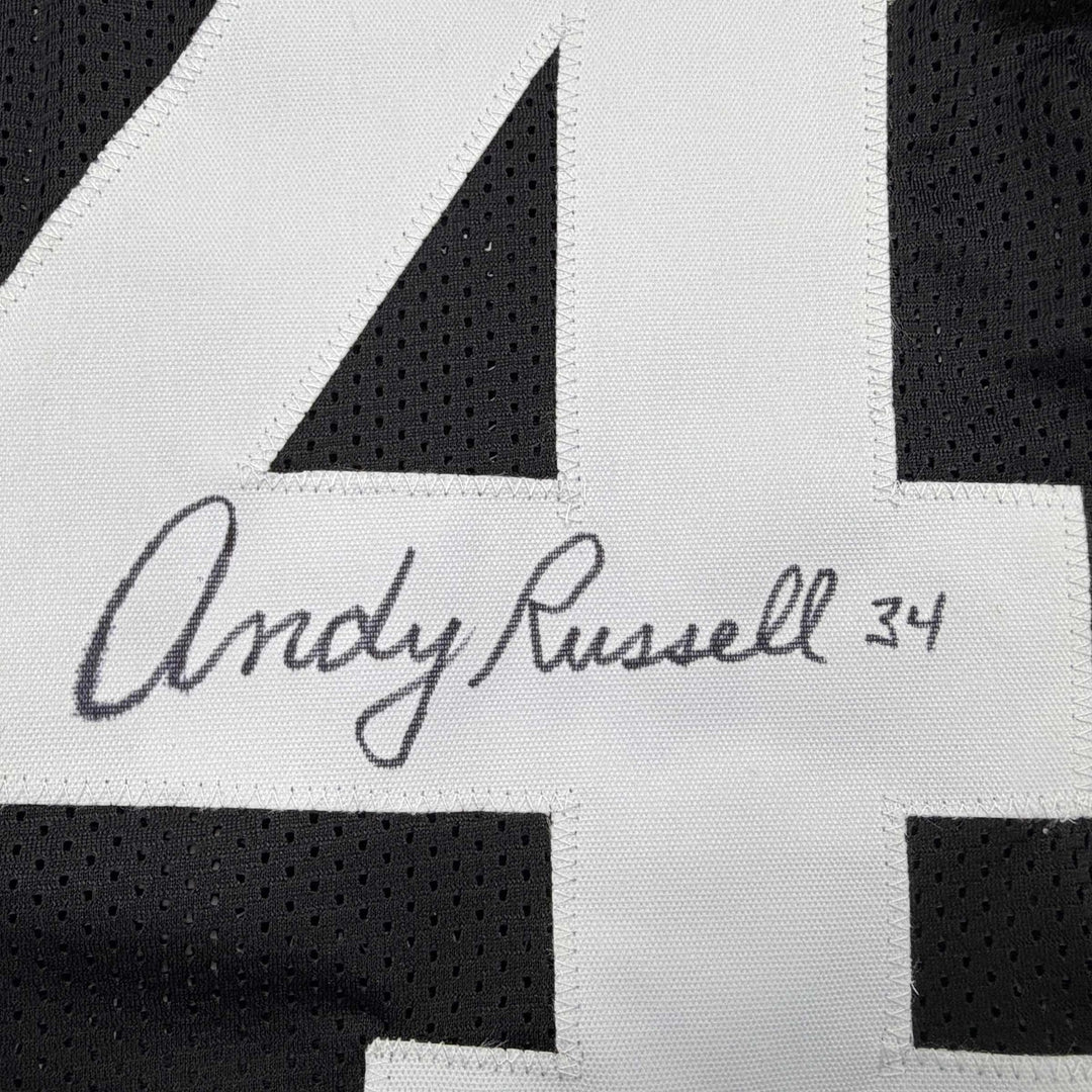 Autographed/Signed ANDY RUSSELL 2x SB Champs Pittsburgh Black Jersey JSA COA