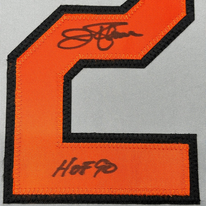 FRAMED Signed JIM PALMER 35x39 Baltimore Grey Jersey JSA COA Auto