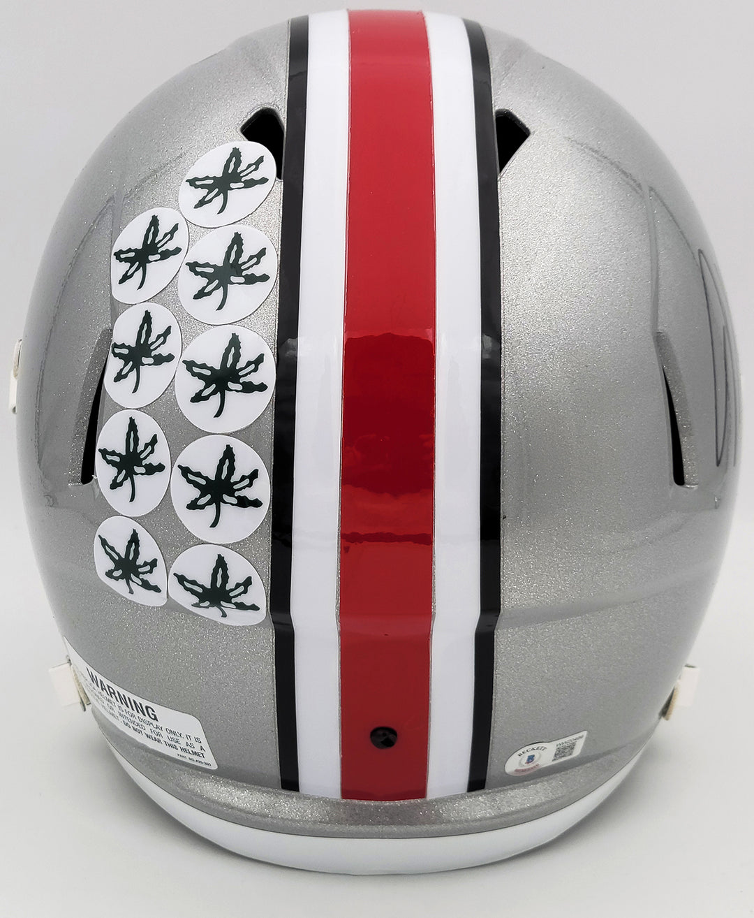 Jaxon Smith-Njigba Auto Ohio State Buckeyes Silver Full Size Rep Speed Helmet