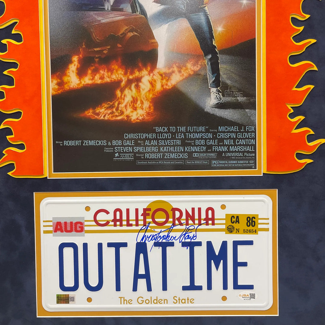 Christopher Lloyd Signed Custom Framed License Plate JSA Auto Back to the Future