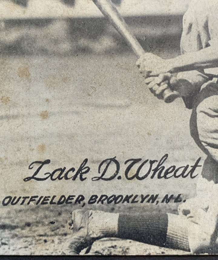 1921 Baseball Exhibit Card  Zach Wheat Hof Brooklyn Vintage Original Vg +