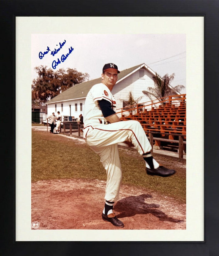 Bob Buhl signed Milwaukee Braves 8x10 Photo imperfect Framed- COA  (WS Champ)