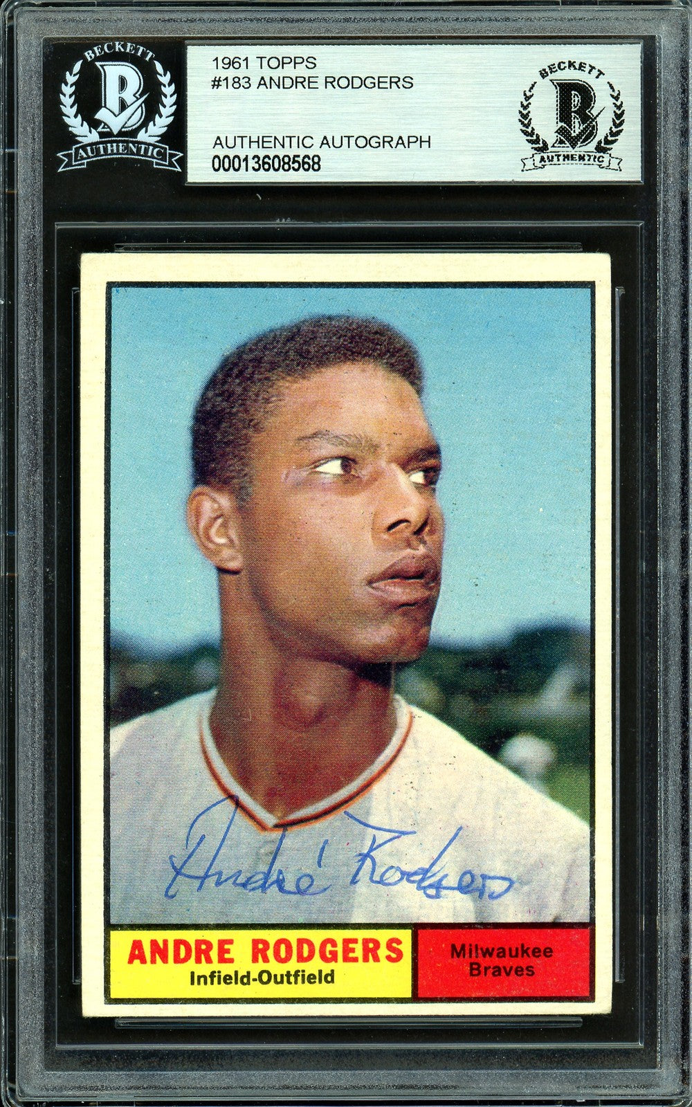 Andre Rodgers Signed 1961 Topps Card 183 Milwaukee Braves Beckett #13608568