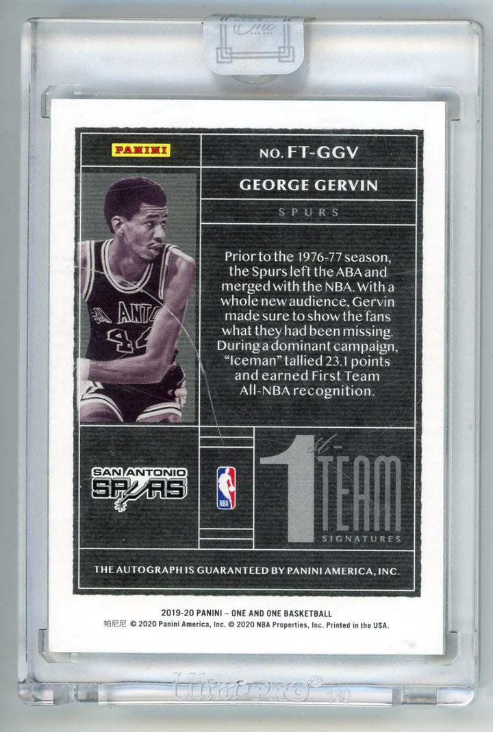 George Gervin Autographed 2019-20 Panini One And One 1st Team Signatures #FT-GGV