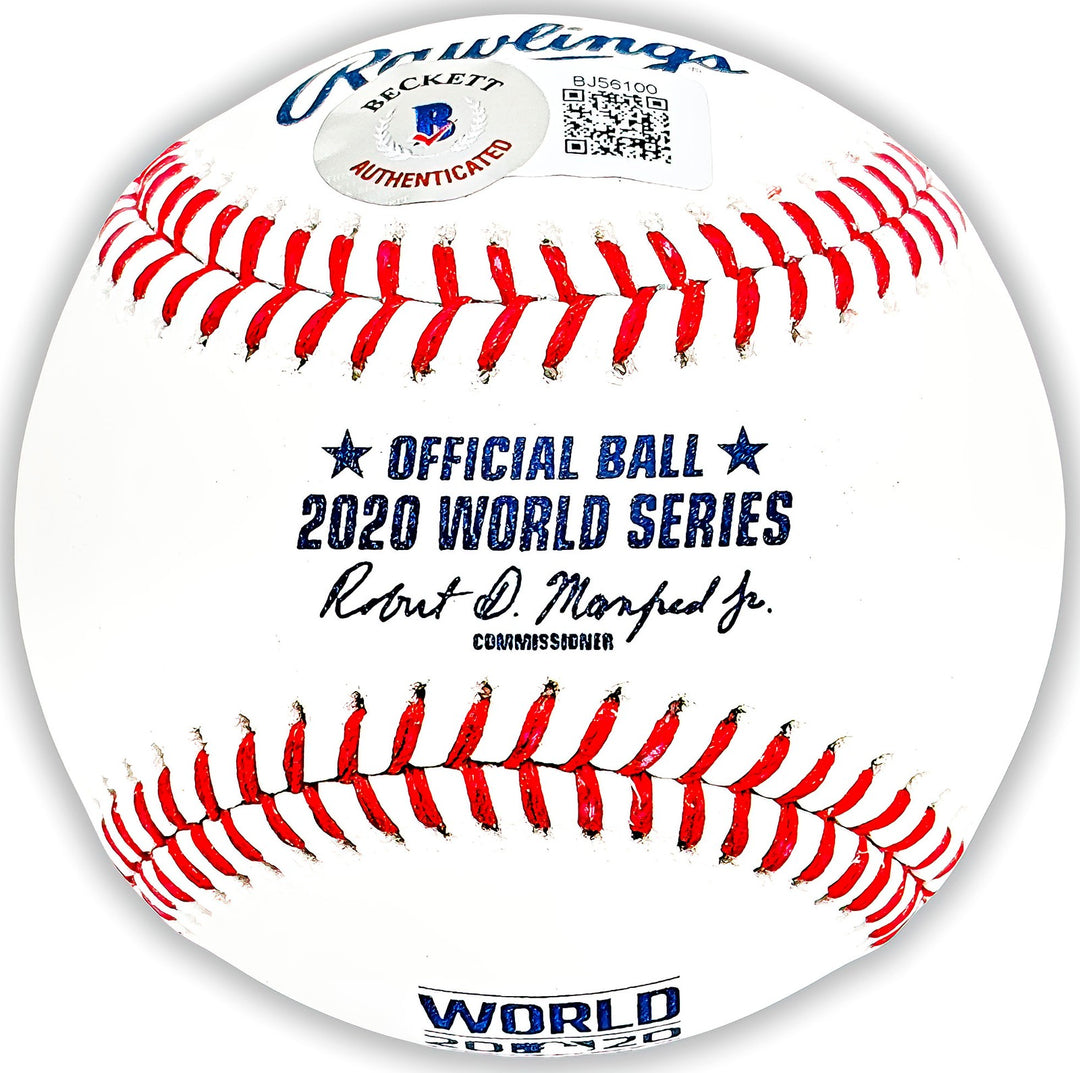 Mookie Betts Signed Official 2020 WS Logo MLB Baseball Dodgers Beckett