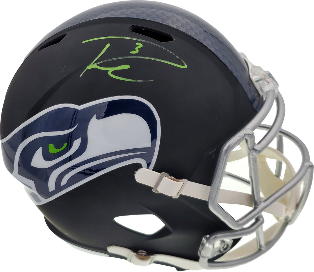 Russell Wilson Signed Seahawks Matte Black Speed Full Size Replica Helmet In