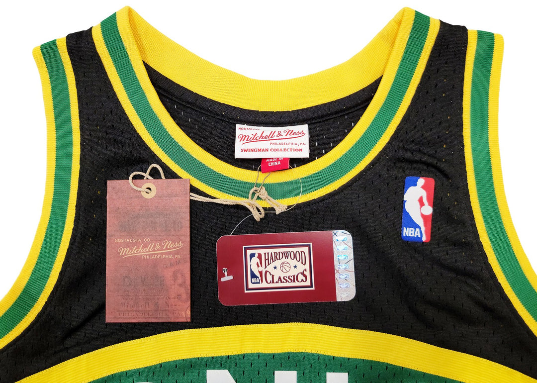 Sonics Shawn Kemp Auto Black Mitchell Ness HWC Swingman Jersey M Reign Man