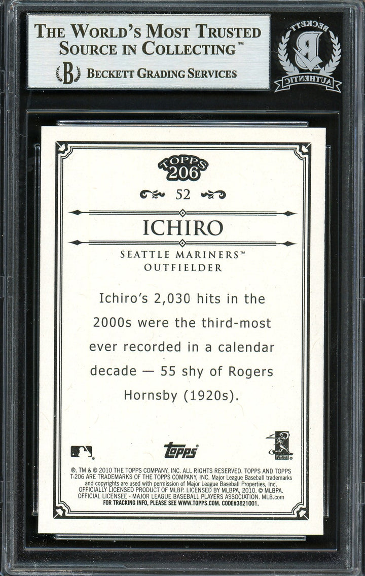 Ichiro Suzuki Signed 2010 Topps 206 Card 52 Seattle Mariners Beckett #12669114