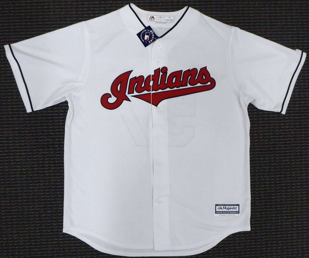 Cleveland Indians Shane Bieber Signed White Majestic Cool Base Jersey Size L