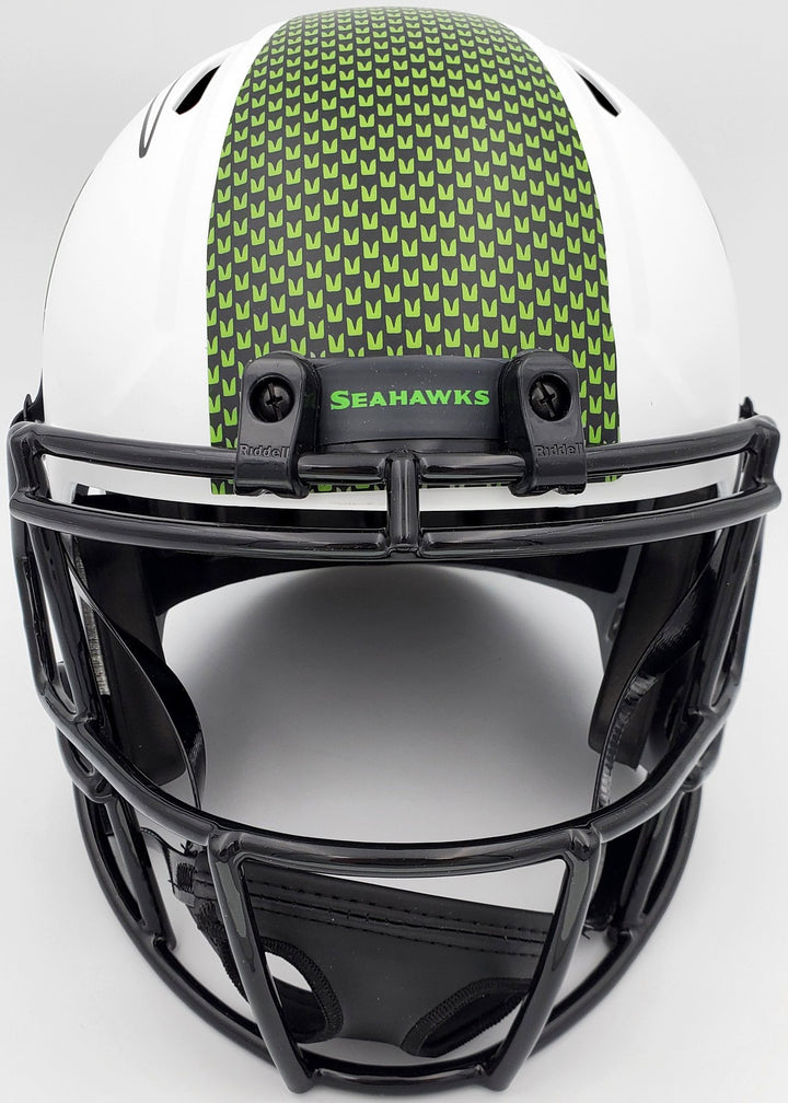 Russell Wilson Auto Seahawks White Lunar Eclipse Full Size Speed Replica Helmet