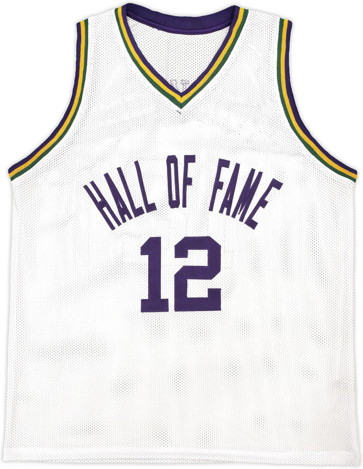Utah Jazz John Stockton Autographed Signed White Jersey Beckett Witness