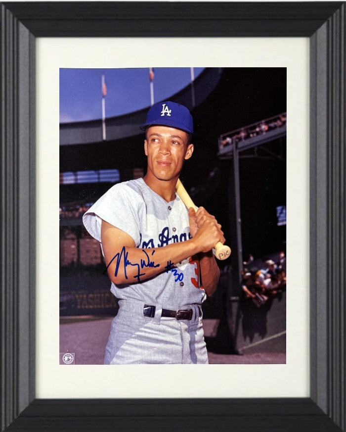 Maury Wills signed Los Angeles Dodgers MLB 8x10 Photo Framed- Tuff Stuff COA