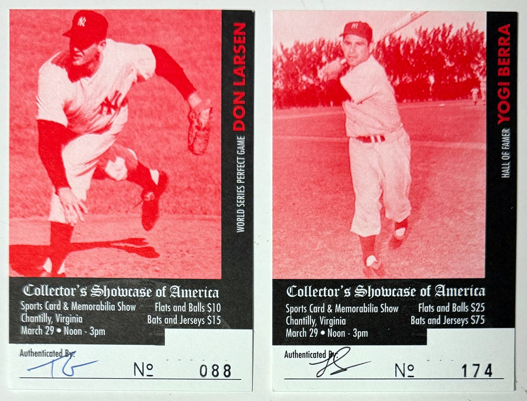 Don Larsen & Yogi Berra dual signed Yankees Perfect Game 8x10 Photo 10-8-56- COA