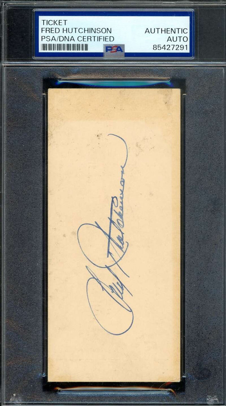 Fred Hutchinson PSA DNA Signed Goodwill Baseball Party Ticket Autograph