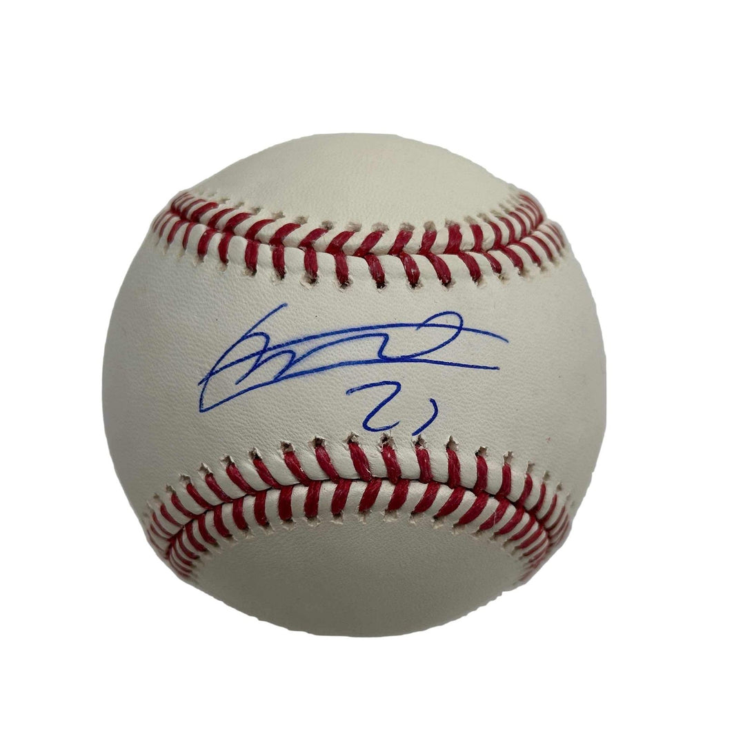 Autographed/Signed Vladimir Vlad Guerrero Sr Rawlings Baseball ROML JSA COA Auto