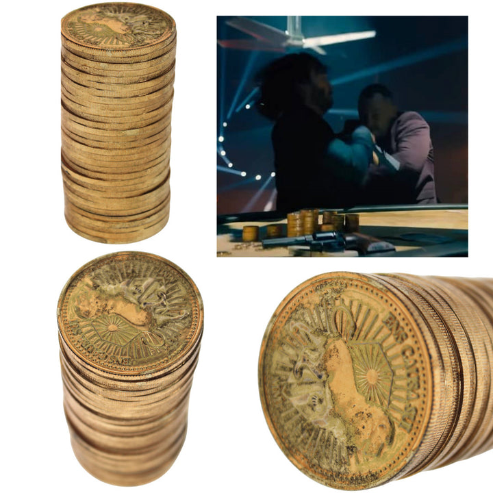 Authentic John Wick Stack of Coins Movie Prop Screen Used Prop Store COA RARE