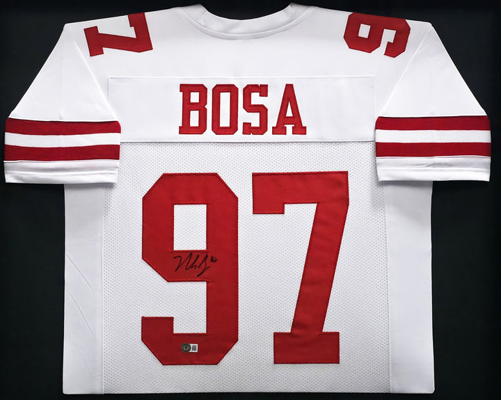 San Francisco 49ers Nick Bosa Signed Framed White Jersey Beckett Witness