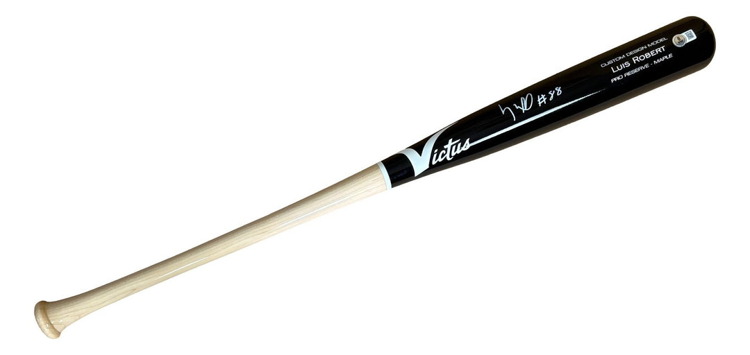 Luis Robert Chicago White Sox Signed Black/Tan Victus Players Model Bat BAS