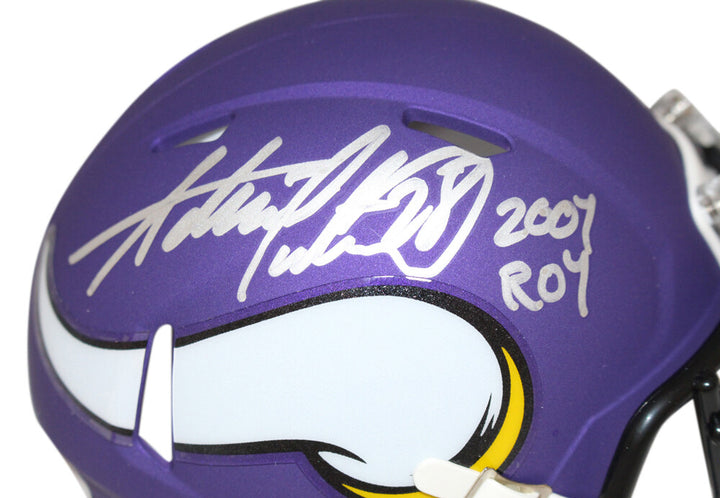 Adrian Peterson Signed Minnesota Vikings Mini Helmet w/insc Beckett 40203