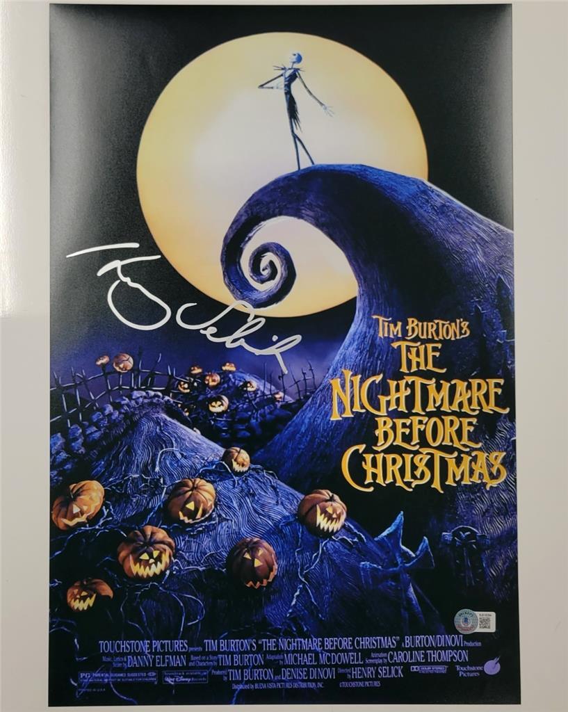 Henry Selick signed Nightmare Before Christmas 12x18 photo poster (D) ~ BAS holo