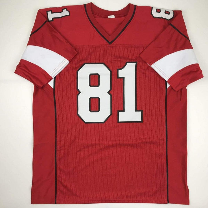 Autographed/Signed Anquan Boldin Arizona Red Jersey Beckett BAS COA