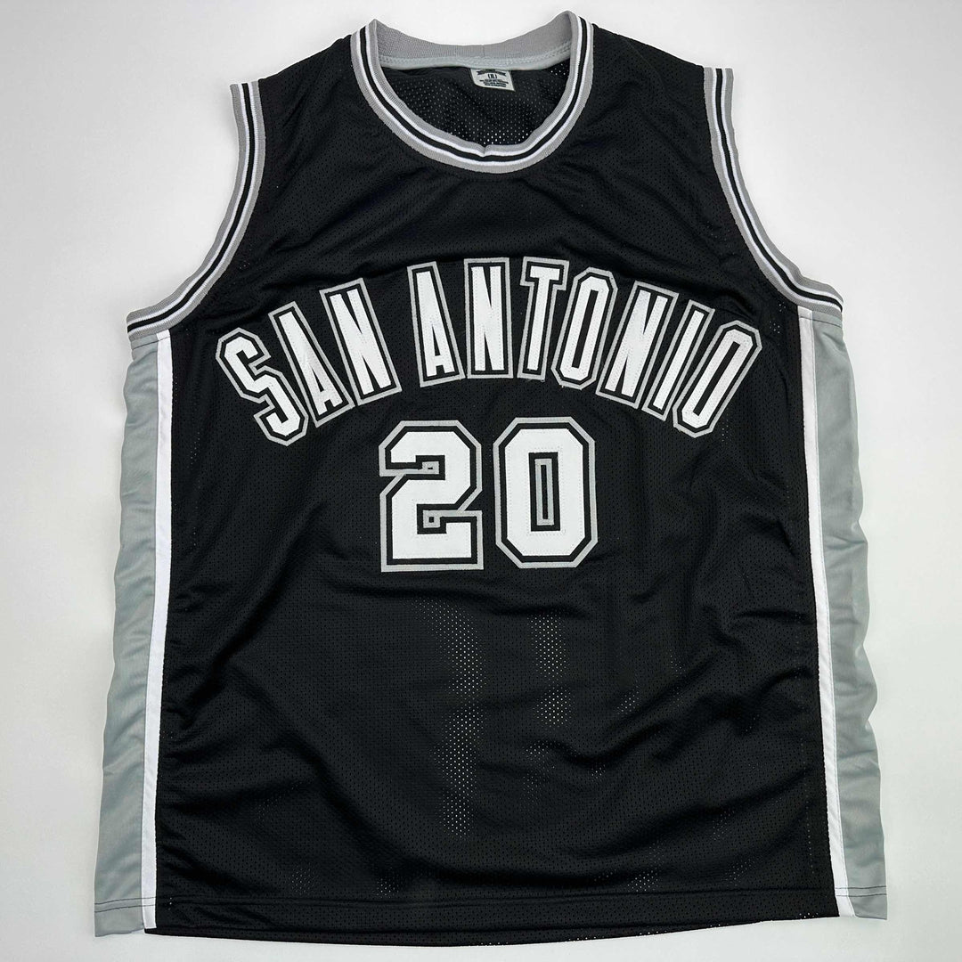 Facsimile Autographed Manu Ginobili San Antonio Black Reprint Jersey Men's XL