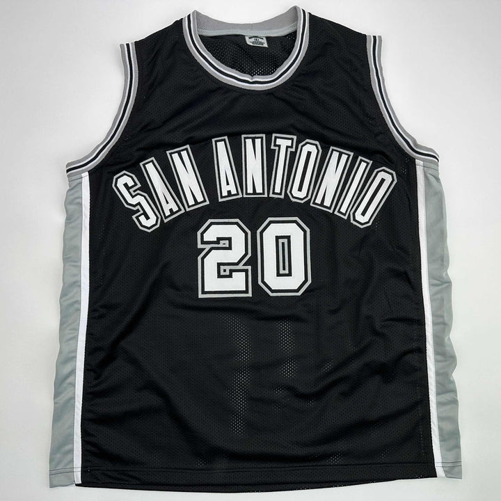 Facsimile Autographed Manu Ginobili San Antonio Black Reprint Jersey Men's XL