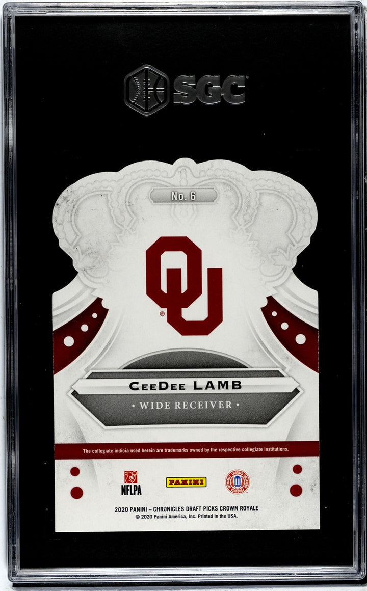 CeeDee Lamb 2020 Panini Chronicles DP Crown Royale Card #6- SGC Graded 10 Gem MT