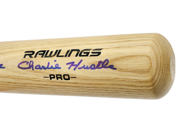 Pete Rose Signed Blonde Rawlings Pro Baseball Bat Reds "Charlie Hustle" PR Holo