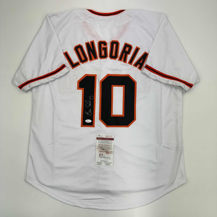 Autographed/Signed Evan Longoria San Francisco White Jersey JSA COA