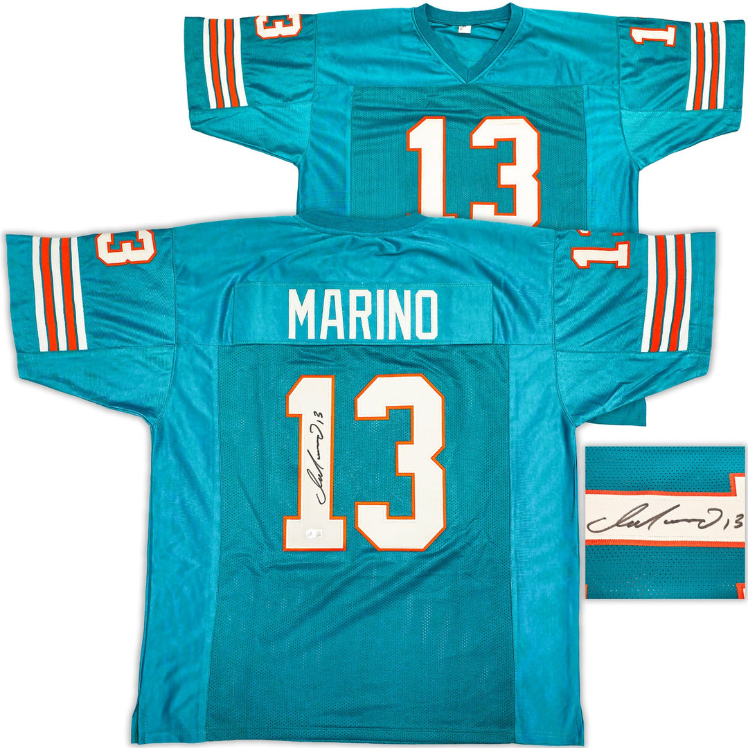 Miami Dolphins Dan Marino Autographed Signed Teal Jersey Beckett BAS QR
