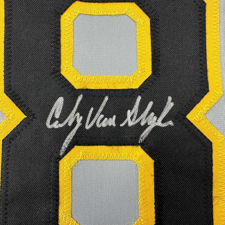 Framed Signed Andy Van Slyke 35x39 Pittsburgh Grey Jersey JSA COA