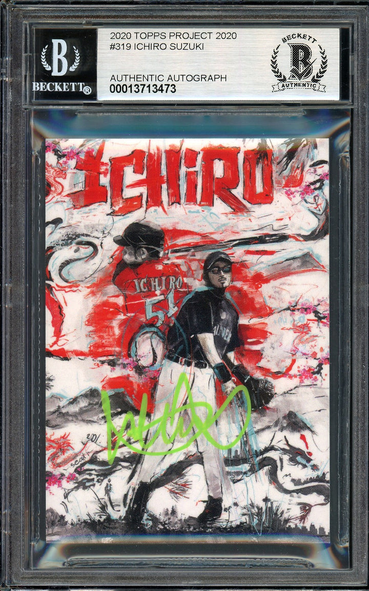 Ichiro Suzuki Auto Topps Project 2020 Andrew Thiele Card 319 Sig 10 /10 BAS