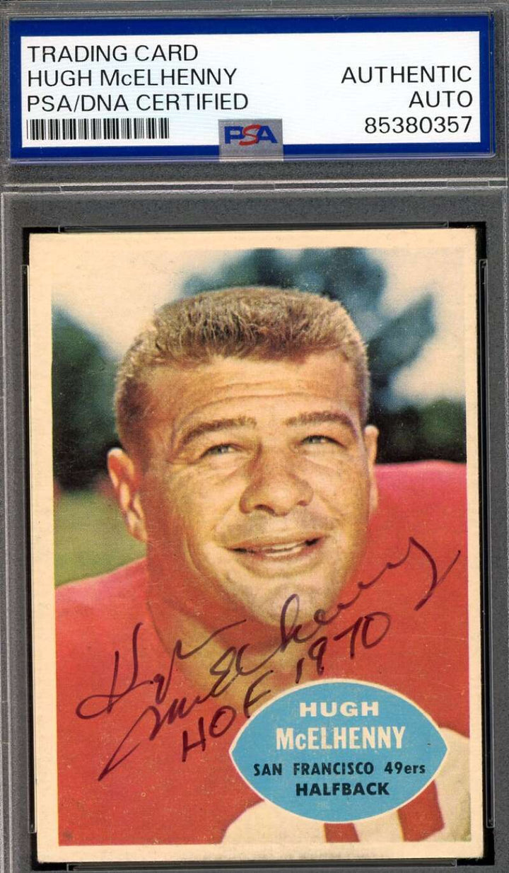 Hugh McElhenny PSA DNA Vintage Signed 1960 Topps Autographed