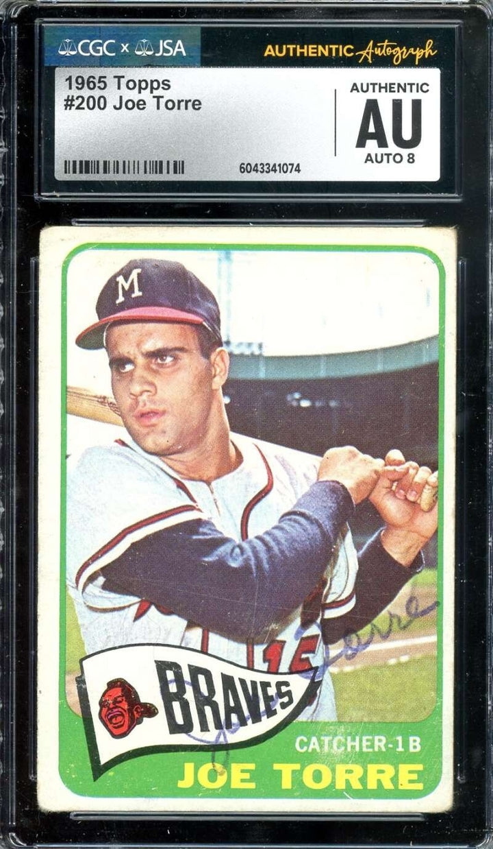 Joe Torre CGC JSA Coa Vintage Signed 1965 Topps Autograph