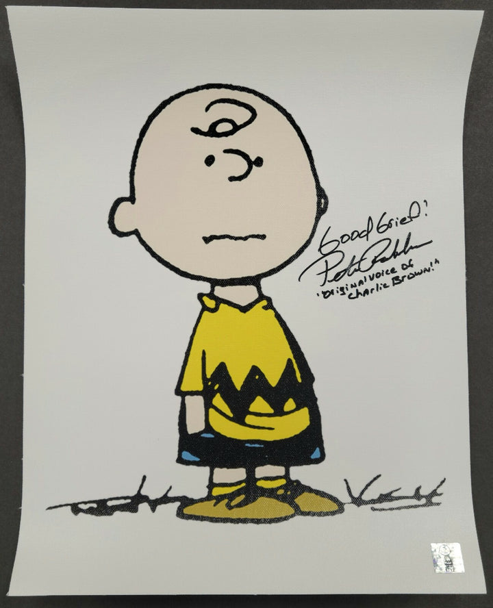 Peter Robbins "Voice of Charlie Brown" signed 11x14 Canvas photo PR COA hologram