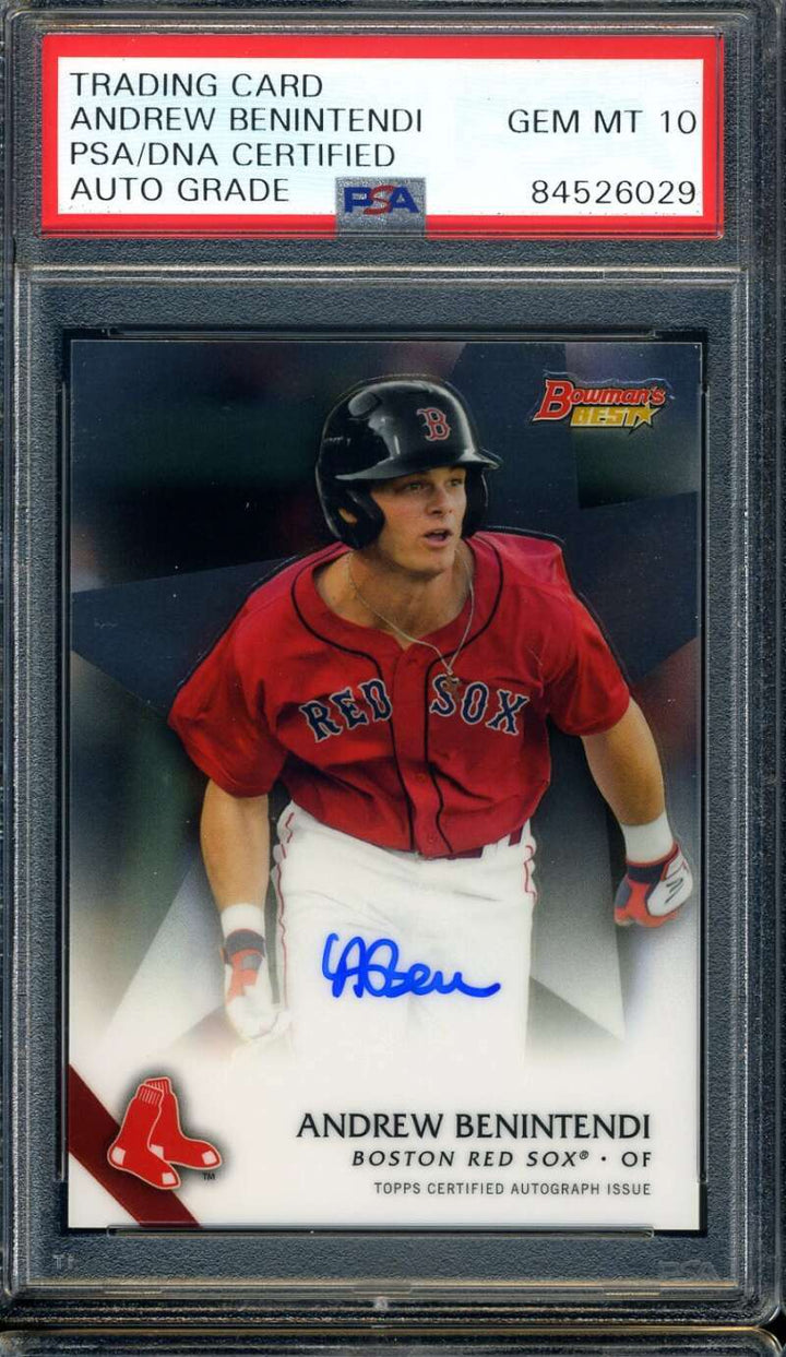 Andrew Benintendi Gem Mint 10 PSA DNA Signed 2015 Bowmans Best Rookie Autograph