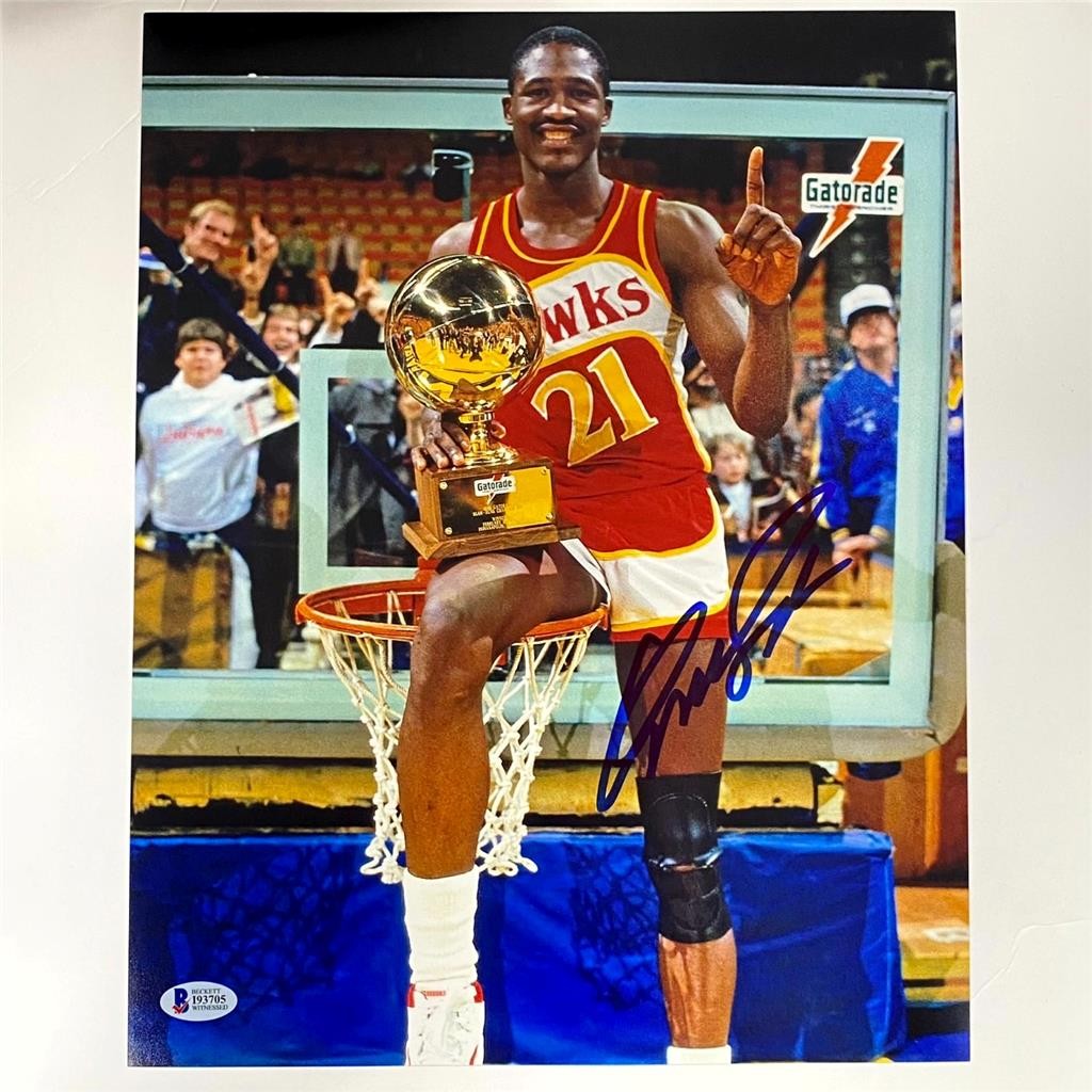 Dominique Wilkins signed Slam Dunk Champion 11x14 Photo autograph ~ Beckett BAS