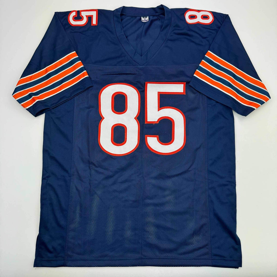 Autographed/Signed Cole Kmet Chicago Blue Football Jersey JSA COA
