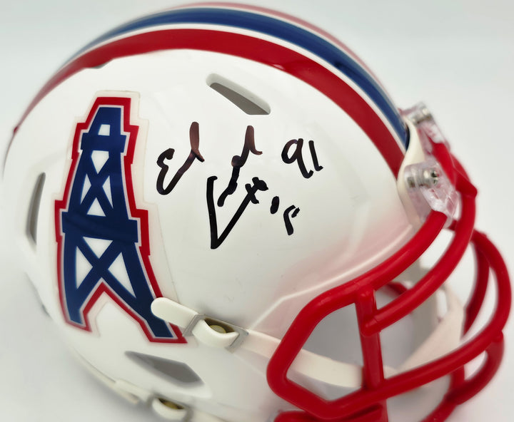 Earl Campbell Signed Oilers White 1981-98 Throwback Speed Mini Helmet
