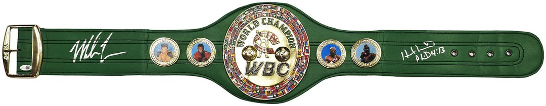 Mike Tyson & Evander Holyfield Auto Green WBC World Championship Boxing Belt JSA