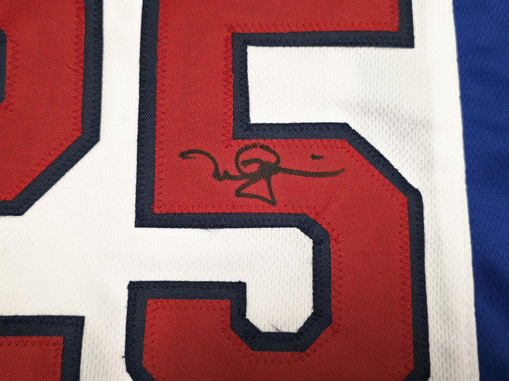 Mark McGwire & Sammy Sosa Auto Red, White & Blue Jersey Cardinals, Cubs Beckett