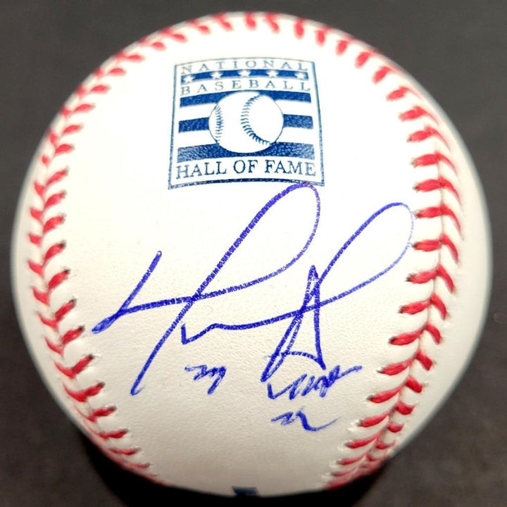 David Ortiz signed HOF 22 Hall of Fame Logo Baseball autograph Beckett BAS Holo