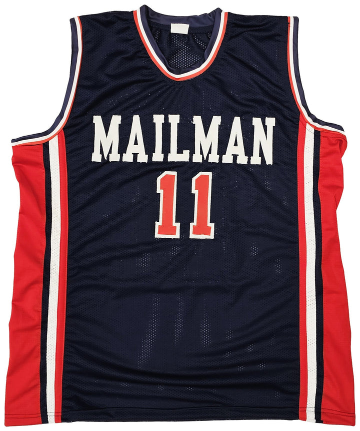 Team USA Karl Malone Autographed Signed Blue Jersey JSA
