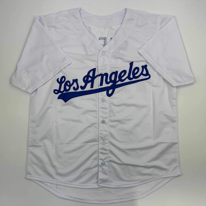 Facsimile Autographed Blake Snell Los Angeles LA White Reprint Jersey Men's XL