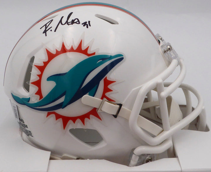 Raheem Mosert Signed White Speed Mini Helmet Miami Dolphins Beckett #1W038670