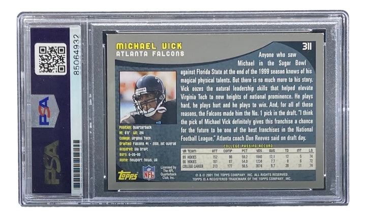 Michael Vick Signed 2001 Topps #311 Atlanta Falcons Rookie Card PSA/DNA