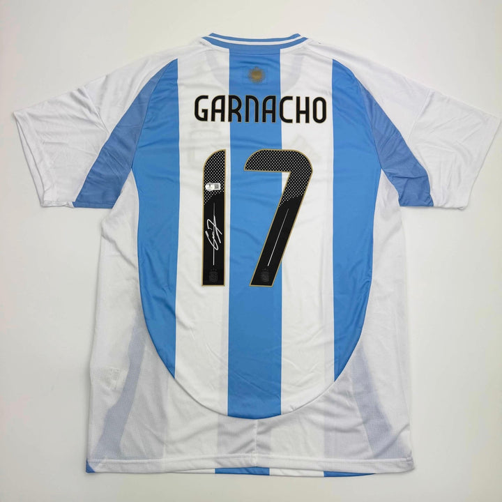 Autographed/Signed Alejandro Garnacho Argentina Blue Jersey Beckett COA #2